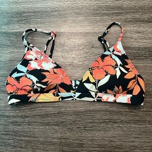 roxy floral bikini top